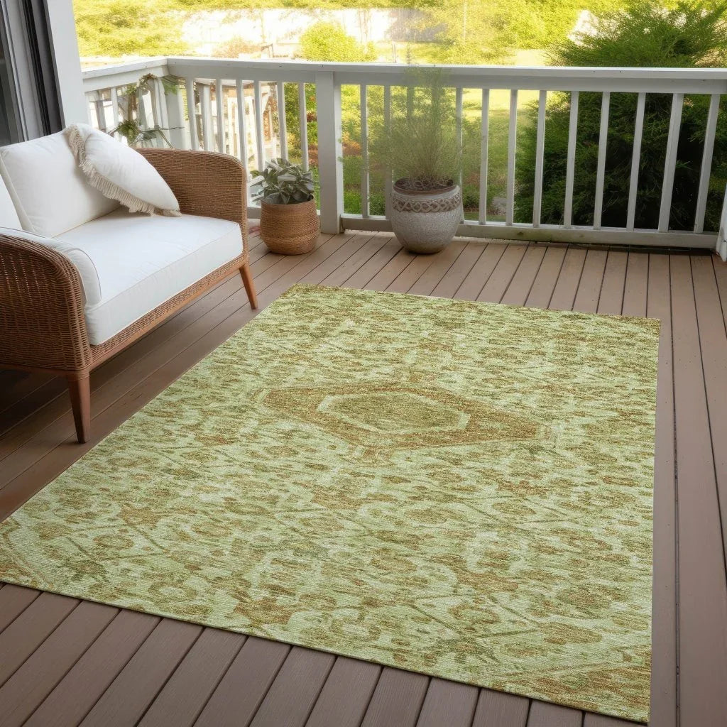 Lamoria Green Washable Indoor - Outdoor Rug - LOOMLAN - LOOMLAN Rugs - Outdoor Rugs
