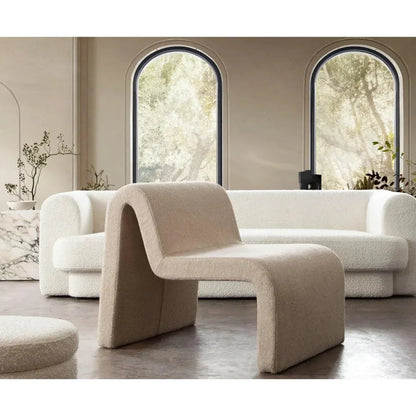 Lana Camel Looped Shearling Accent Chair - LOOMLAN - Diamond Sofa - Accent Chairs