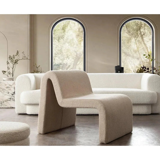 Lana Camel Looped Shearling Accent Chair - LOOMLAN - Diamond Sofa - Accent Chairs