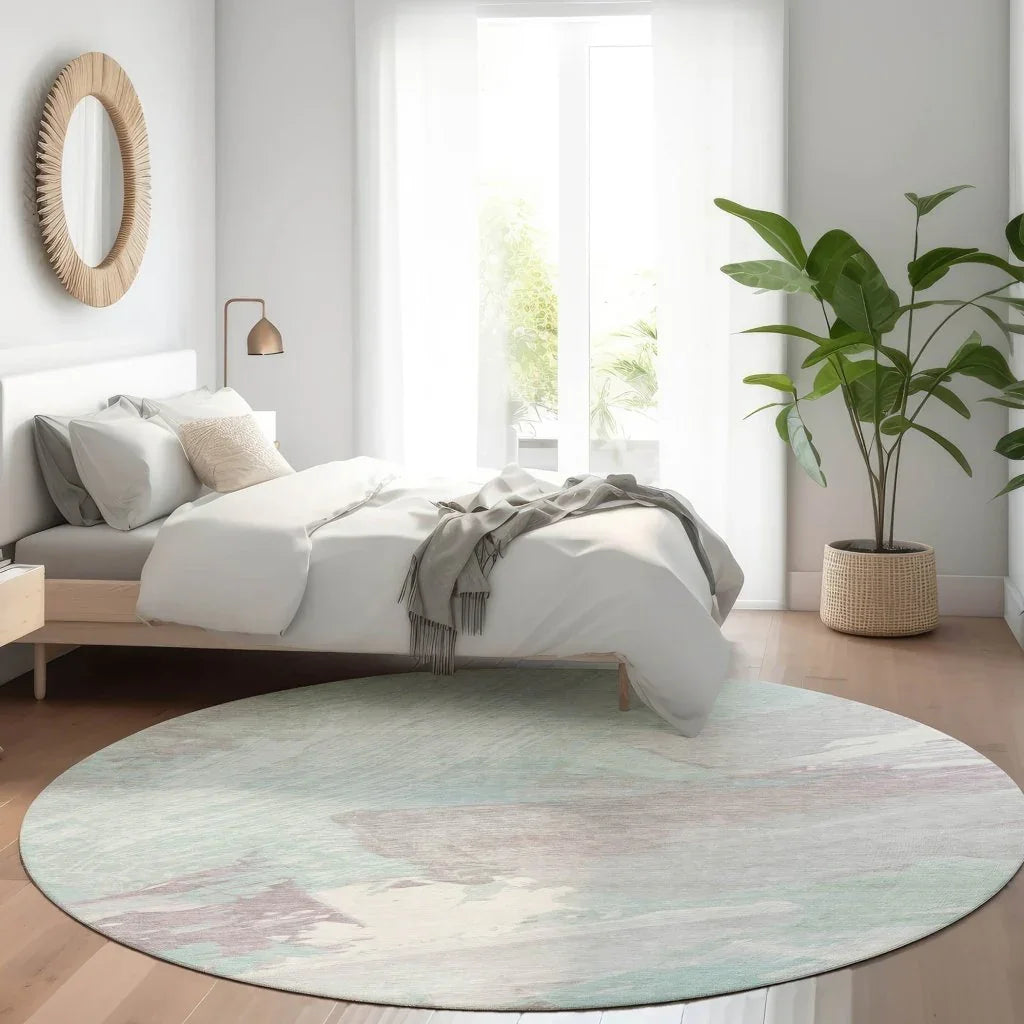 Lanariyah Blue Washable Indoor - Outdoor Rug - LOOMLAN - LOOMLAN Rugs - Outdoor Rugs