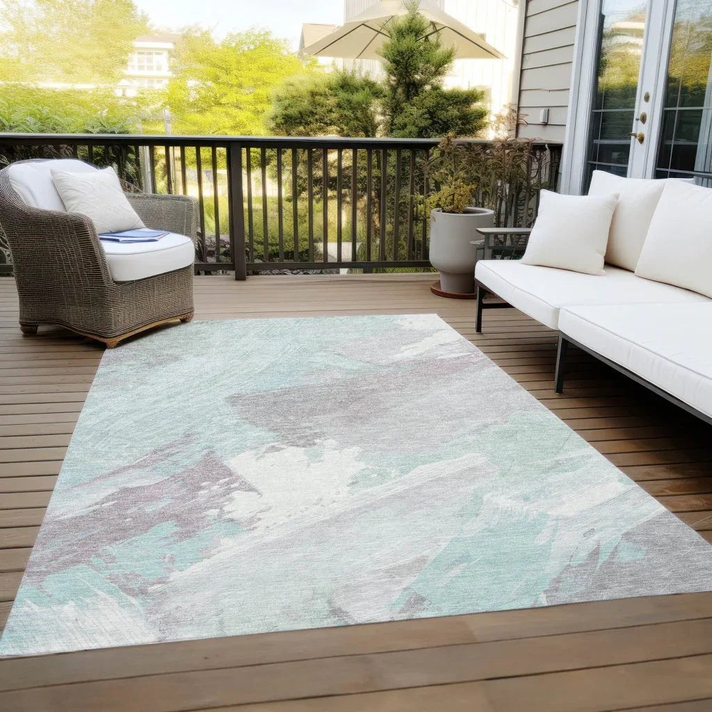 Lanariyah Blue Washable Indoor - Outdoor Rug - LOOMLAN - LOOMLAN Rugs - Outdoor Rugs