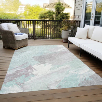 Lanariyah Blue Washable Indoor - Outdoor Rug - LOOMLAN - LOOMLAN Rugs - Outdoor Rugs