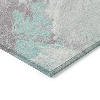 Lanariyah Blue Washable Indoor - Outdoor Rug - LOOMLAN - LOOMLAN Rugs - Outdoor Rugs