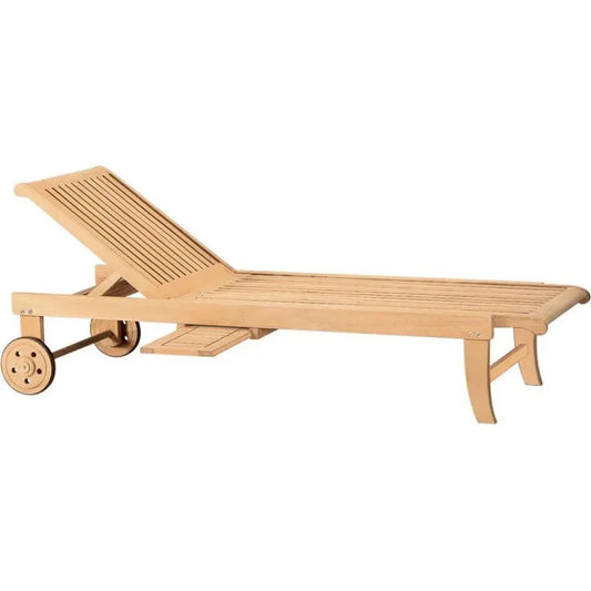 Lance Reclining Sunlounger Wheels & Cupholder-Outdoor Cabanas & Loungers-HiTeak-LOOMLAN