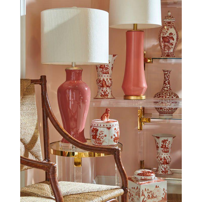 Landover Coral Matte Glazed Ceramic Table Lamp - LOOMLAN - Chelsea House - Table Lamps
