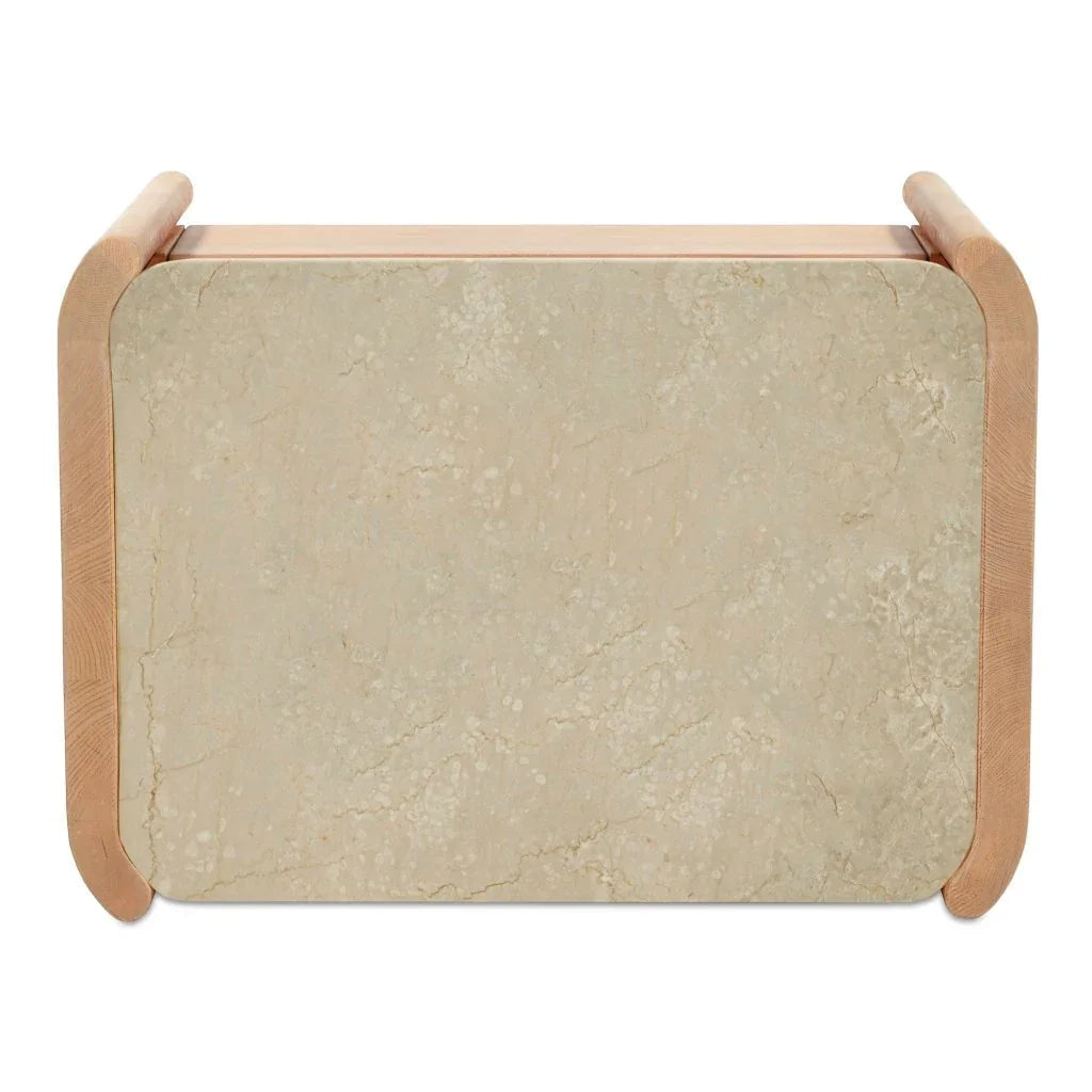 Lane Natural Italian Marble Top Nightstand - LOOMLAN - Moe's Home - Nightstands