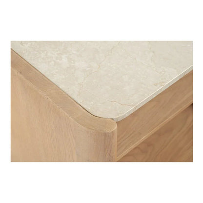 Lane Natural Italian Marble Top Nightstand - LOOMLAN - Moe's Home - Nightstands