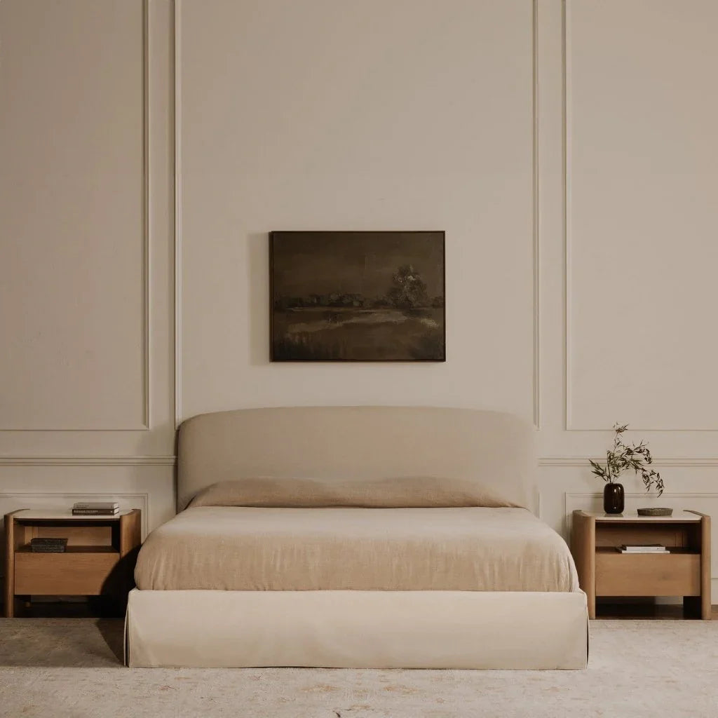 Lane Natural Italian Marble Top Nightstand - LOOMLAN - Moe's Home - Nightstands