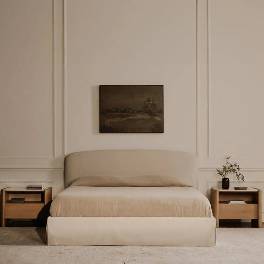 Lane Natural Italian Marble Top Nightstand - LOOMLAN - Moe's Home - Nightstands