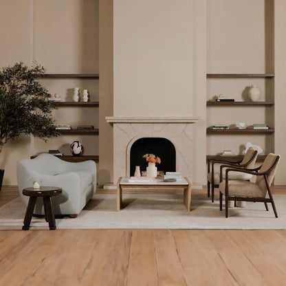 Lane Natural Oak With Marble Top Coffee Table - LOOMLAN - Moe's Home - Coffee Tables