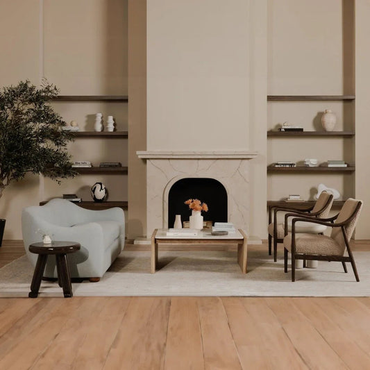 Lane Natural Oak With Marble Top Coffee Table - LOOMLAN - Moe's Home - Coffee Tables