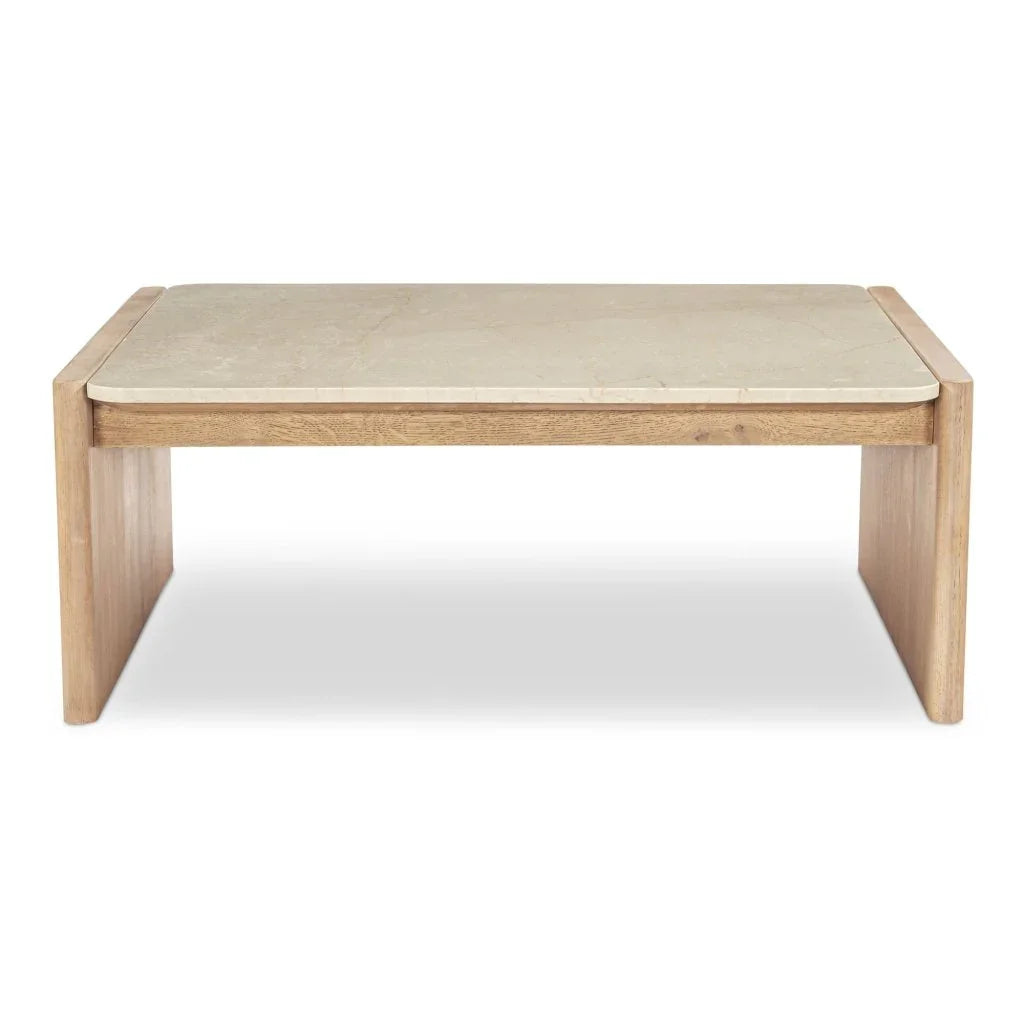 Lane Natural Oak With Marble Top Coffee Table - LOOMLAN - Moe's Home - Coffee Tables