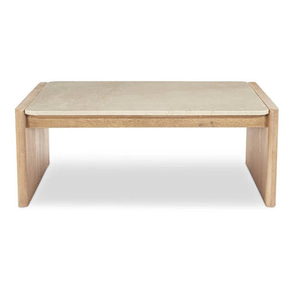 Lane Natural Oak With Marble Top Coffee Table - LOOMLAN - Moe's Home - Coffee Tables