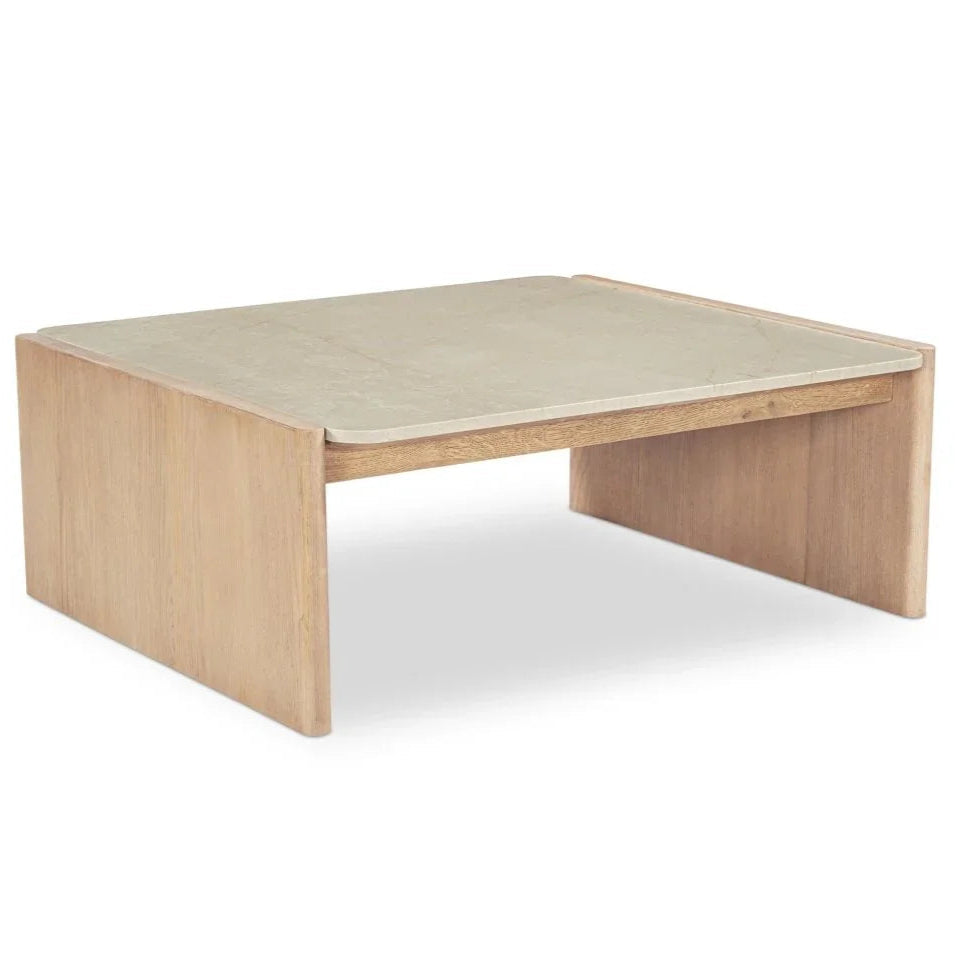 Lane Natural Oak With Marble Top Coffee Table - LOOMLAN - Moe's Home - Coffee Tables