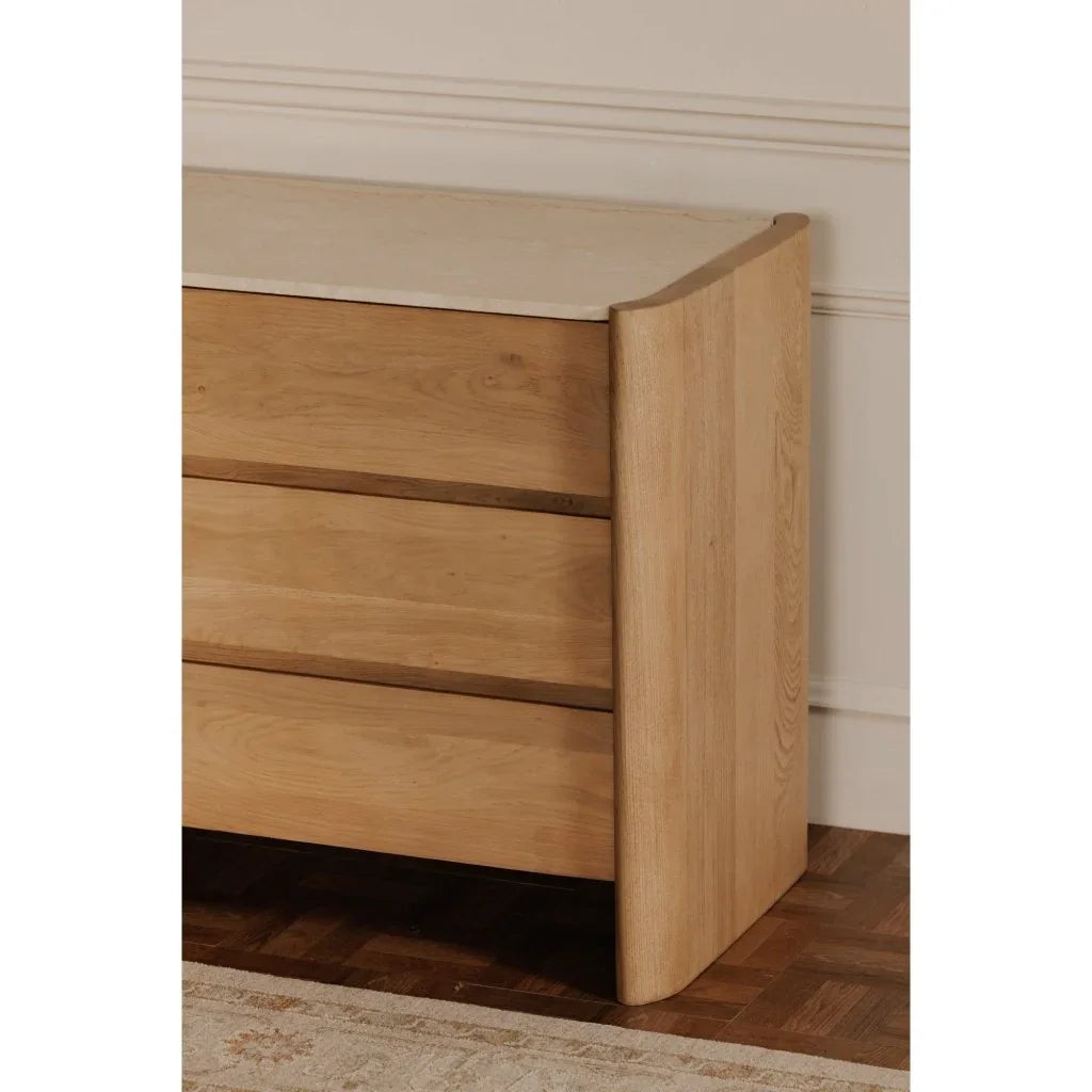 Lane Natural With Marble Top Six Drawer Dresser - LOOMLAN - Moe's Home - Dressers