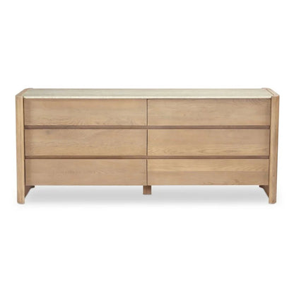 Lane Natural With Marble Top Six Drawer Dresser - LOOMLAN - Moe's Home - Dressers