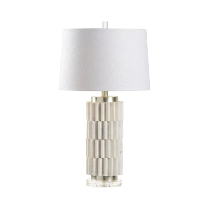 Langdon White Faux Stone Table Lamp - LOOMLAN - Wildwood - Table Lamps