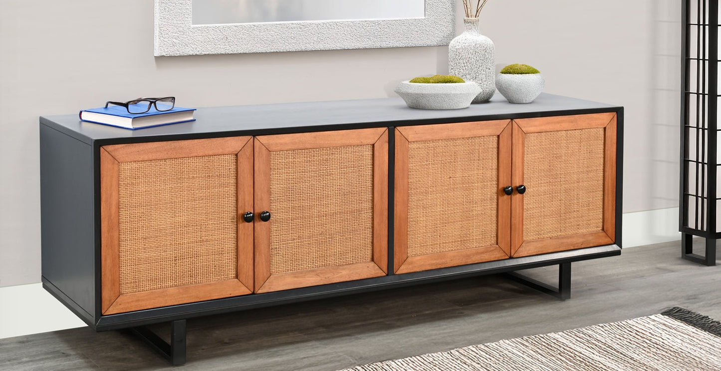 Langford Four Doors Black Sideboard