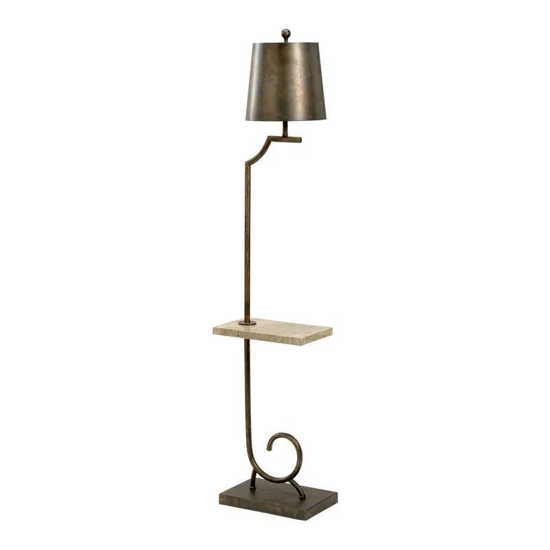 Langston II Marble Tabletop Floor Lamp-Floor Lamps-Wildwood-LOOMLAN
