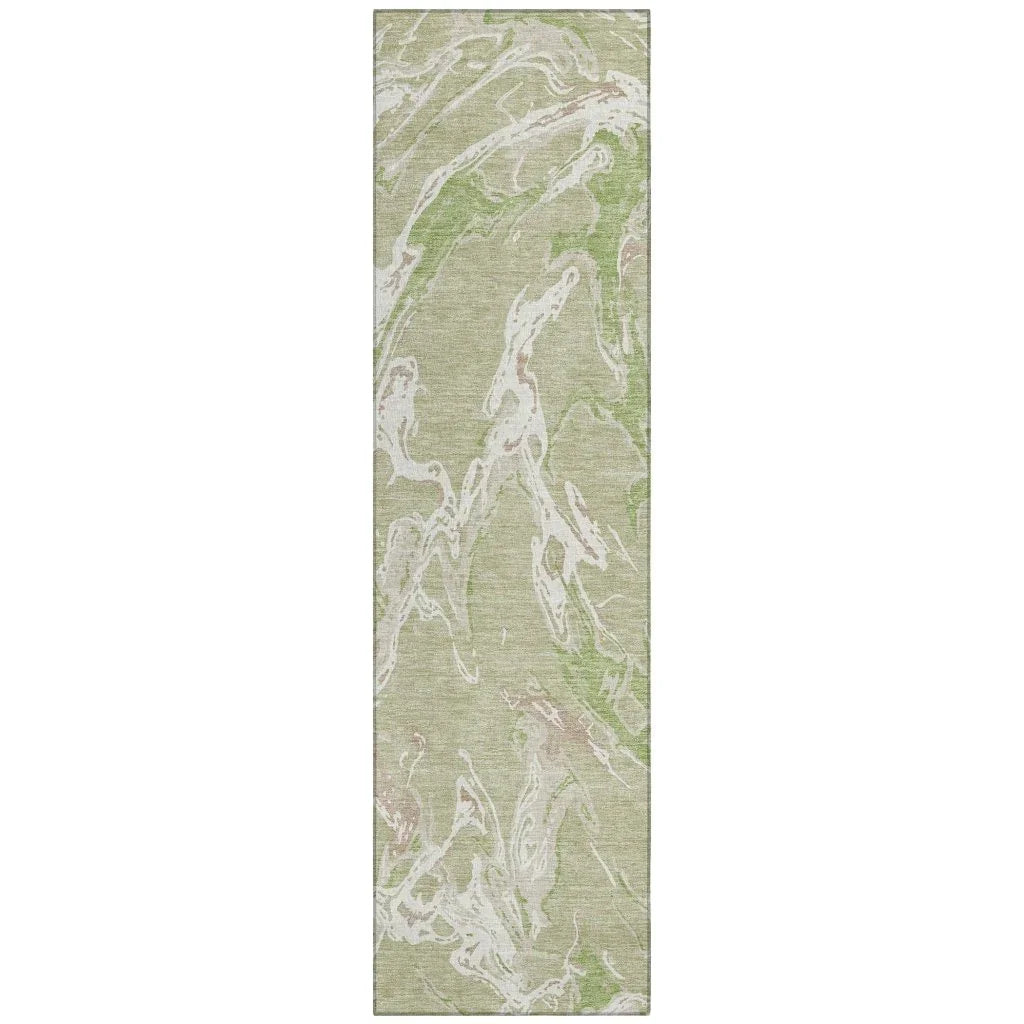 Lani Aloe Washable Indoor-Outdoor Rug-Outdoor Rugs-LOOMLAN Rugs-2'3" x 7'6"-LOOMLAN