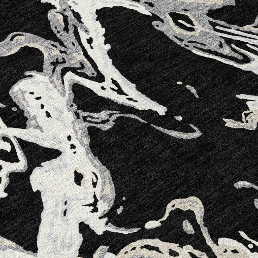 Lani Black Washable Indoor-Outdoor Rug-Outdoor Rugs-LOOMLAN Rugs-LOOMLAN