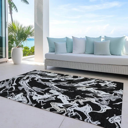 Lani Black Washable Indoor-Outdoor Rug-Outdoor Rugs-LOOMLAN Rugs-LOOMLAN