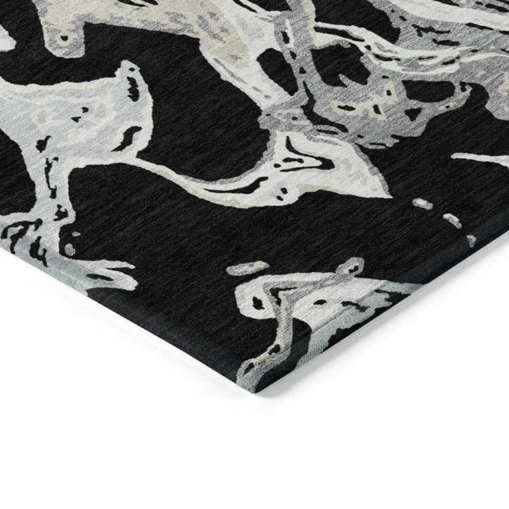 Lani Black Washable Indoor-Outdoor Rug-Outdoor Rugs-LOOMLAN Rugs-LOOMLAN
