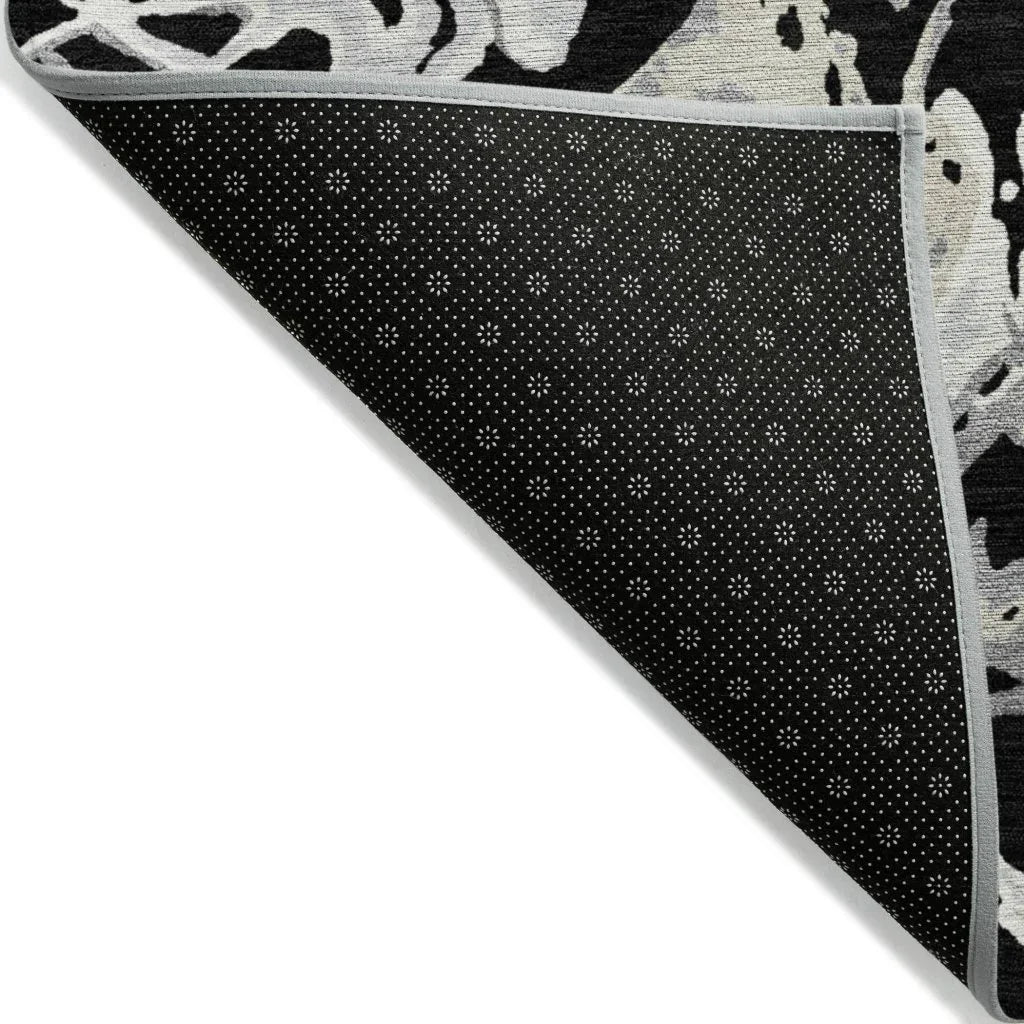 Lani Black Washable Indoor-Outdoor Rug-Outdoor Rugs-LOOMLAN Rugs-LOOMLAN