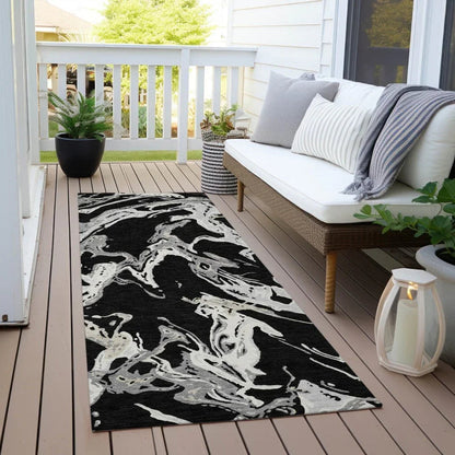 Lani Black Washable Indoor-Outdoor Rug-Outdoor Rugs-LOOMLAN Rugs-LOOMLAN