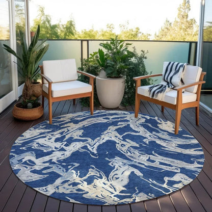 Lani Blue Washable Indoor-Outdoor Rug-Outdoor Rugs-LOOMLAN Rugs-LOOMLAN