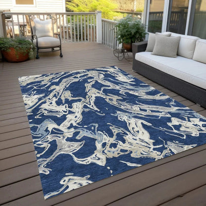 Lani Blue Washable Indoor-Outdoor Rug-Outdoor Rugs-LOOMLAN Rugs-LOOMLAN