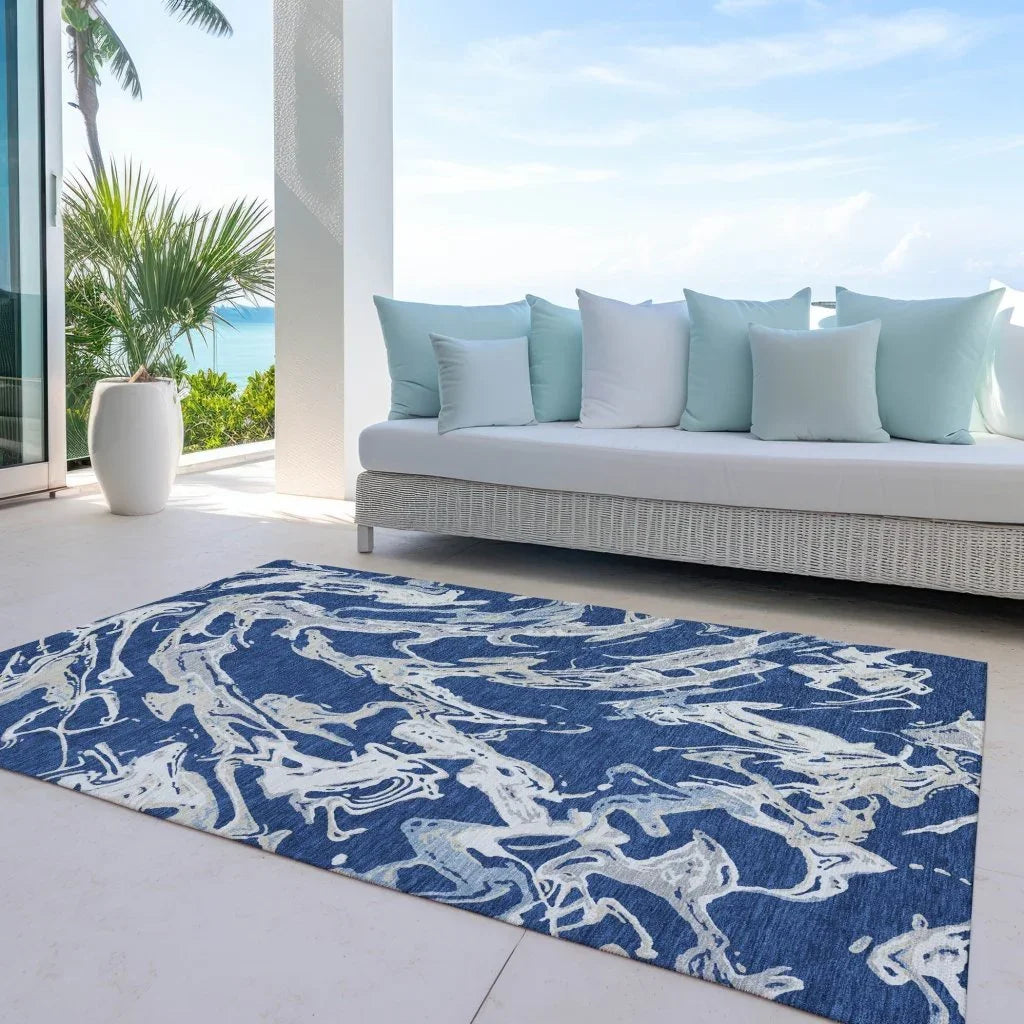 Lani Blue Washable Indoor-Outdoor Rug-Outdoor Rugs-LOOMLAN Rugs-LOOMLAN