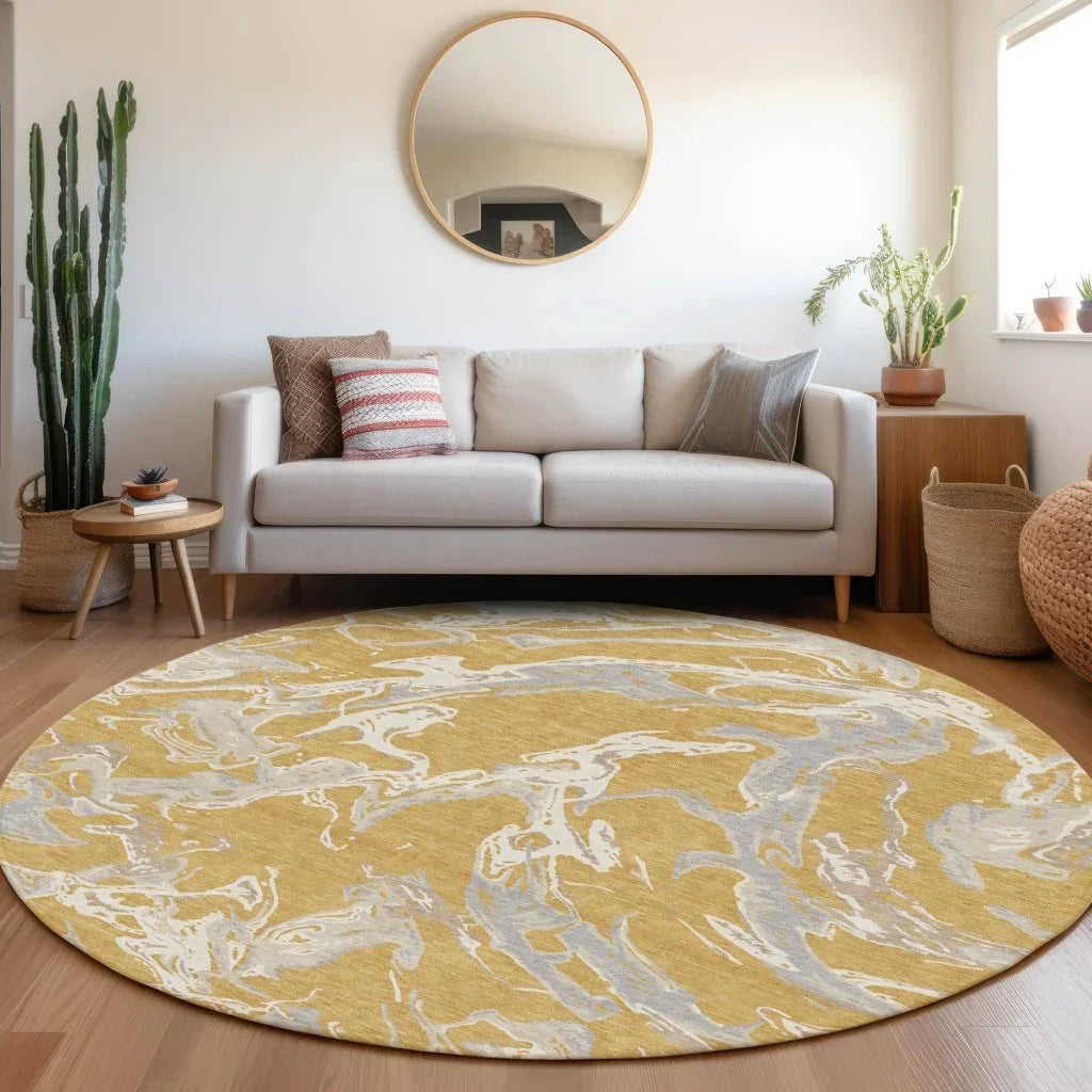 Lani Gold Washable Indoor-Outdoor Rug-Outdoor Rugs-LOOMLAN Rugs-LOOMLAN