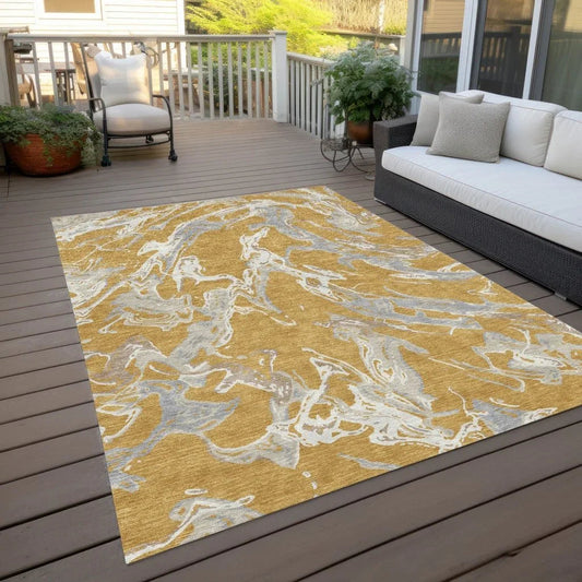 Lani Gold Washable Indoor-Outdoor Rug-Outdoor Rugs-LOOMLAN Rugs-LOOMLAN