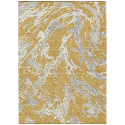 Lani Gold Washable Indoor-Outdoor Rug-Outdoor Rugs-LOOMLAN Rugs-2'6" x 3'10"-LOOMLAN