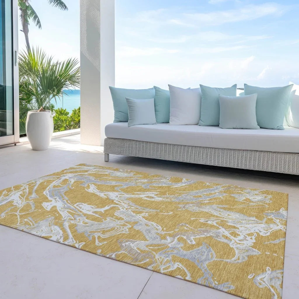 Lani Gold Washable Indoor-Outdoor Rug-Outdoor Rugs-LOOMLAN Rugs-LOOMLAN