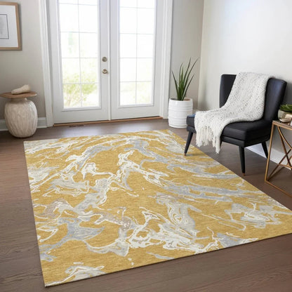 Lani Gold Washable Indoor-Outdoor Rug-Outdoor Rugs-LOOMLAN Rugs-LOOMLAN