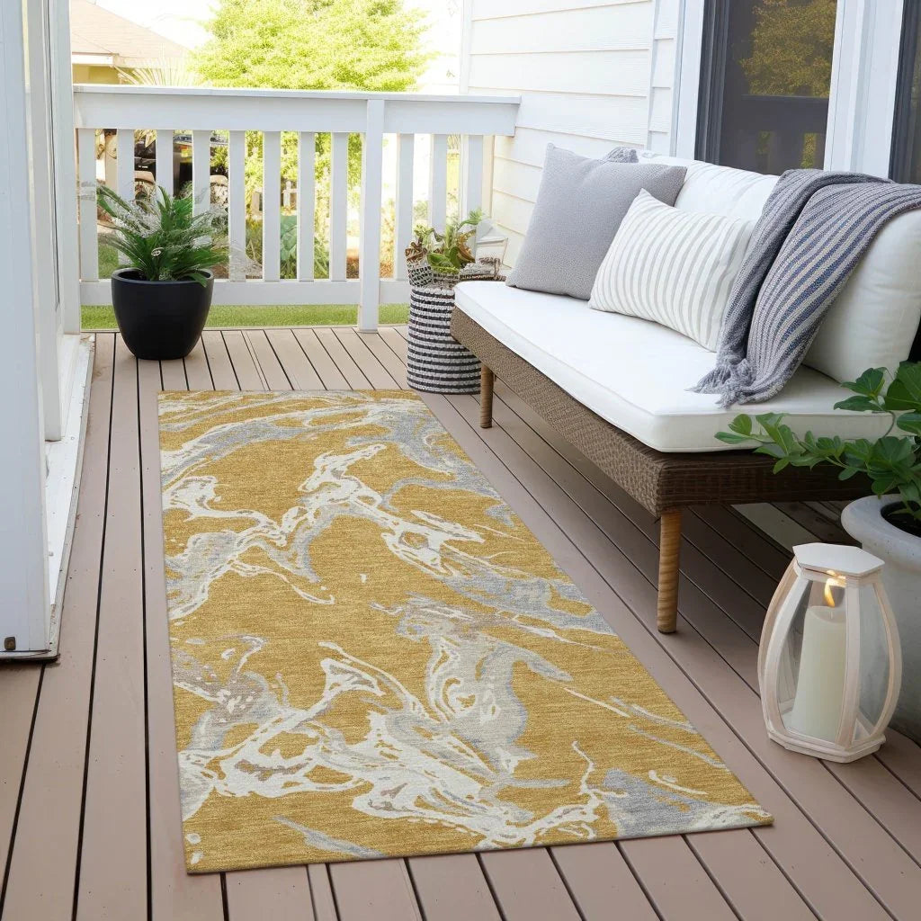 Lani Gold Washable Indoor-Outdoor Rug-Outdoor Rugs-LOOMLAN Rugs-LOOMLAN