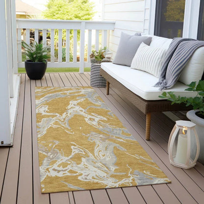 Lani Gold Washable Indoor-Outdoor Rug-Outdoor Rugs-LOOMLAN Rugs-LOOMLAN
