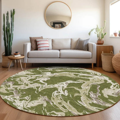 Lani Green Washable Indoor-Outdoor Rug-Outdoor Rugs-LOOMLAN Rugs-LOOMLAN