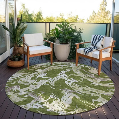 Lani Green Washable Indoor-Outdoor Rug-Outdoor Rugs-LOOMLAN Rugs-LOOMLAN