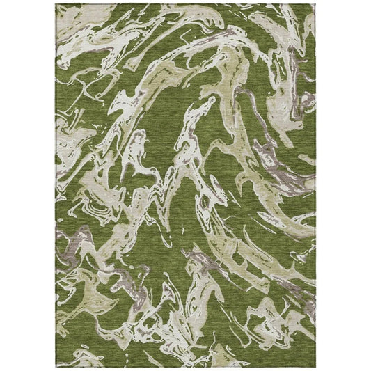 Lani Green Washable Indoor-Outdoor Rug-Outdoor Rugs-LOOMLAN Rugs-2'6" x 3'10"-LOOMLAN