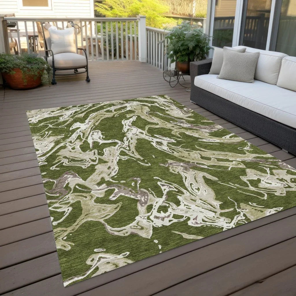 Lani Green Washable Indoor-Outdoor Rug-Outdoor Rugs-LOOMLAN Rugs-LOOMLAN