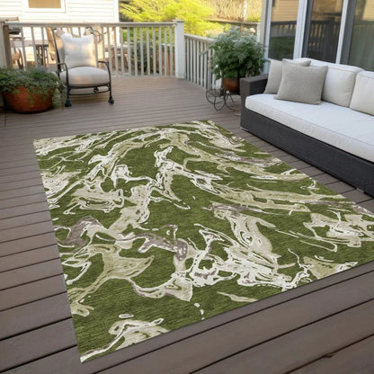 Lani Green Washable Indoor-Outdoor Rug-Outdoor Rugs-LOOMLAN Rugs-LOOMLAN
