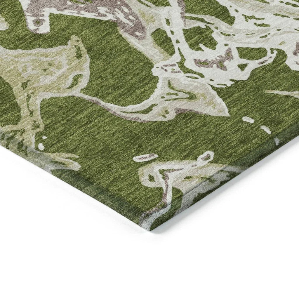 Lani Green Washable Indoor-Outdoor Rug-Outdoor Rugs-LOOMLAN Rugs-LOOMLAN