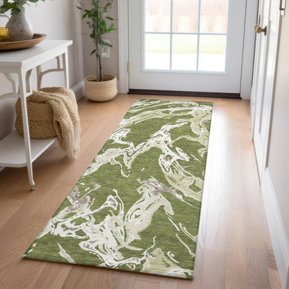 Lani Green Washable Indoor-Outdoor Rug-Outdoor Rugs-LOOMLAN Rugs-LOOMLAN