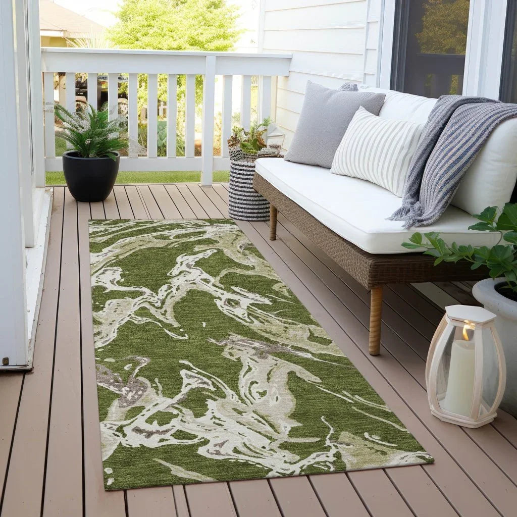 Lani Green Washable Indoor-Outdoor Rug-Outdoor Rugs-LOOMLAN Rugs-LOOMLAN