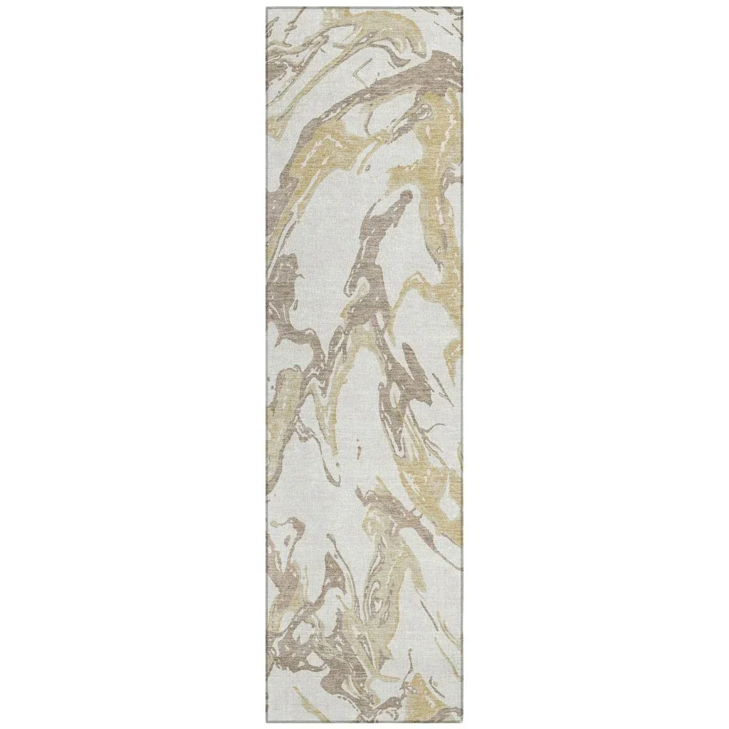 Lani Ivory Washable Indoor-Outdoor Rug-Outdoor Rugs-LOOMLAN Rugs-2'3" x 7'6"-LOOMLAN