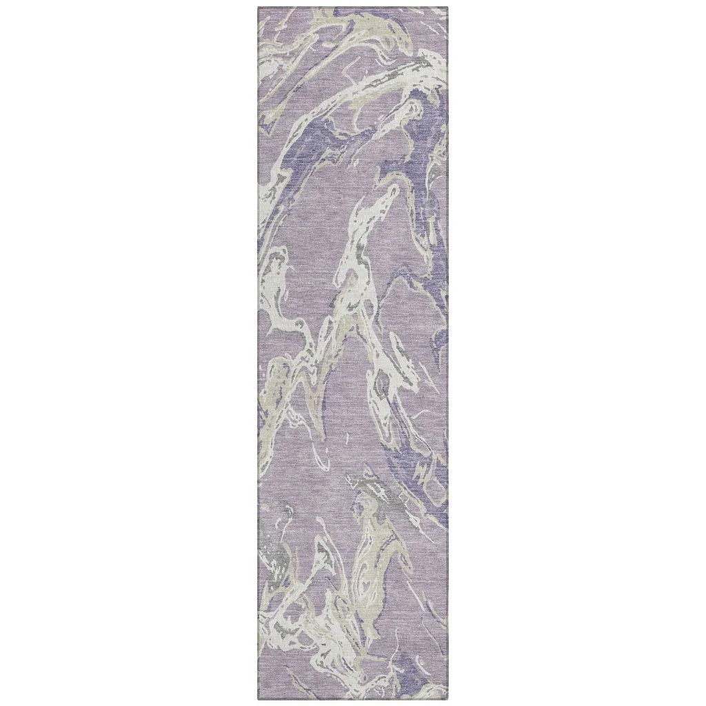 Lani Purple Washable Indoor-Outdoor Rug-Outdoor Rugs-LOOMLAN Rugs-2'3" x 7'6"-LOOMLAN