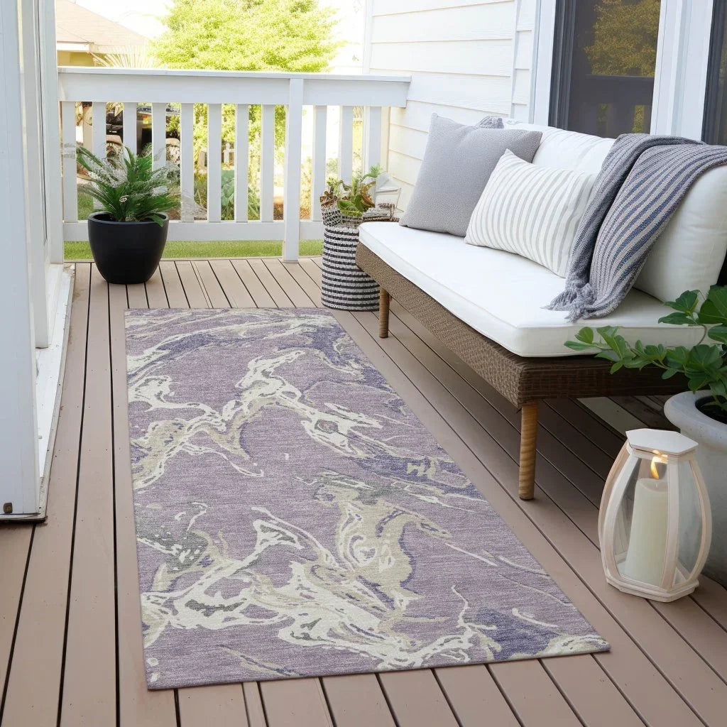 Lani Purple Washable Indoor-Outdoor Rug-Outdoor Rugs-LOOMLAN Rugs-LOOMLAN